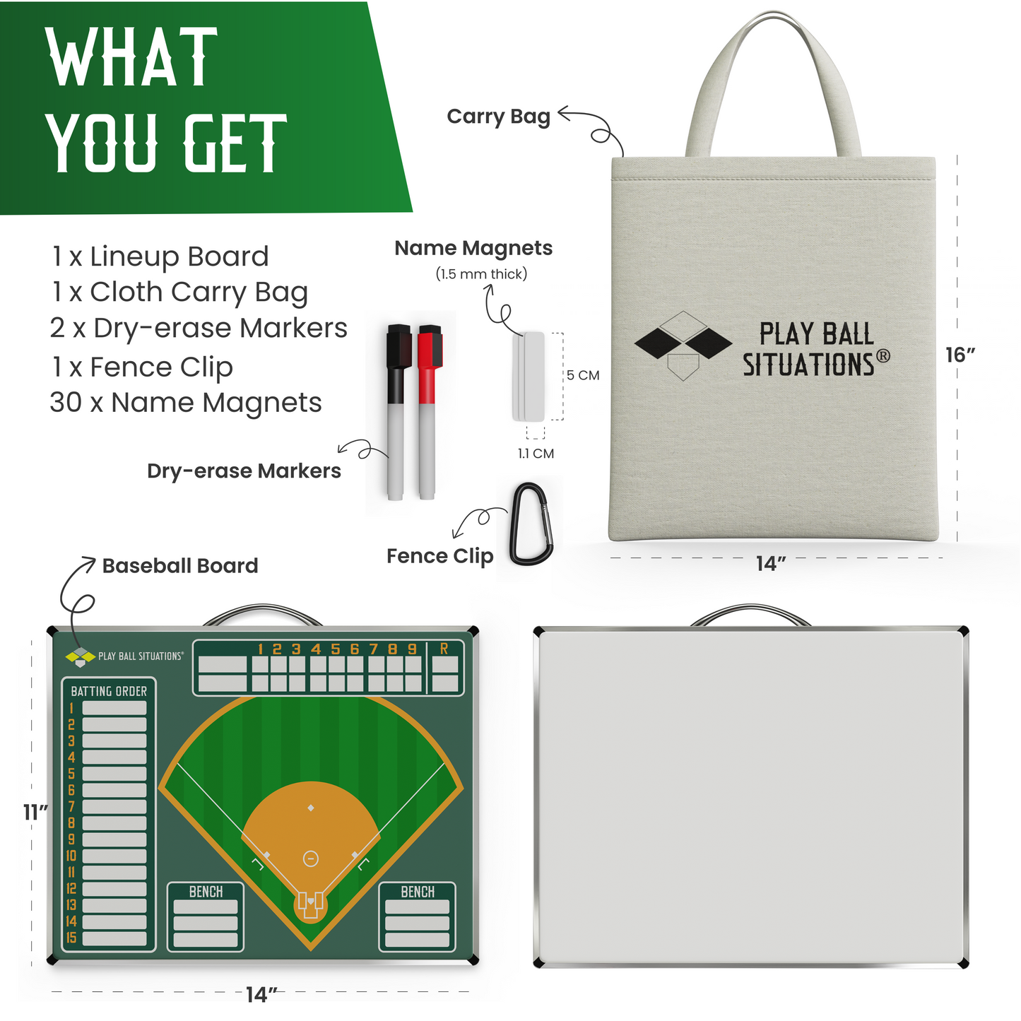 Baseball Softball Lineup Board for Dugout